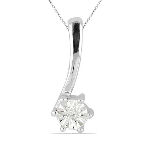 925 SILVER NATURAL WHITE DIAMOND DOUBLE-CUT GEMSTONE  PENDANT